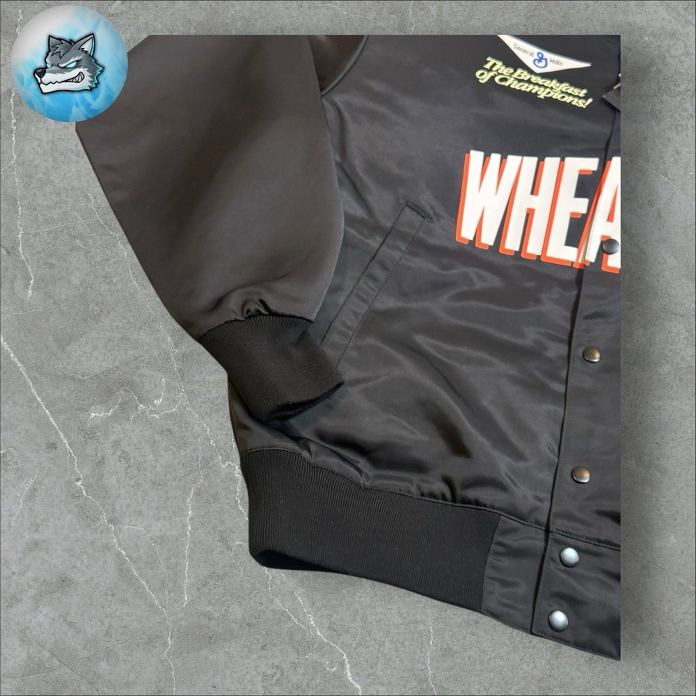 Jordan Wheaties Flight MVP Jacket Mens Size M Black Bomber Jacket New DV7578-010 - Picture 5 of 5